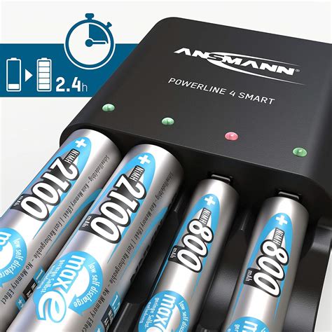 Ansmann Powerline 4 Smart W Uk Eu Cb Powerline Series Includes 4 X Aa 2100 Mah Nimh Batteries