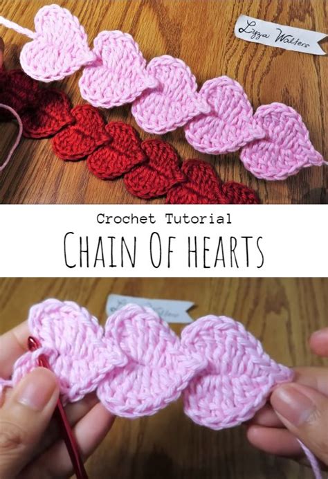 Crochet Chain of Hearts