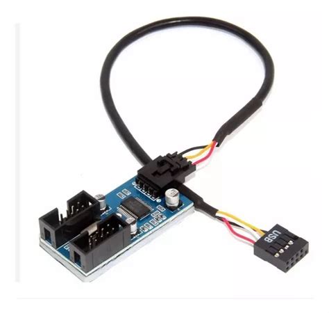 Hub Usb 20 Interno 9 Pinos Splitter Para 2 Conexões 25cm