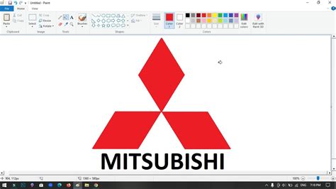 How To Draw Mitsubishi Logo In MS Paint Easy Step By Step Drawing