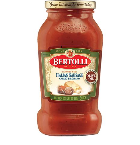 Bertolli Italian Sausage With Garlic Romano Sauce Bertolli