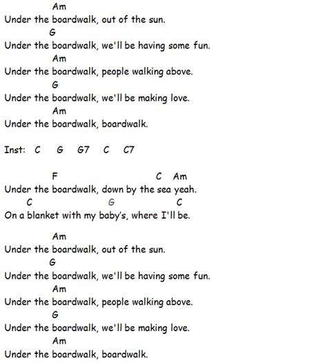 Under The Boardwalk Guitar Chords