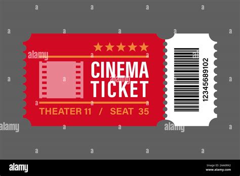 Entradas De Cine Icono Rojo Ilustraci N Vectorial Dise Ado En El Estilo