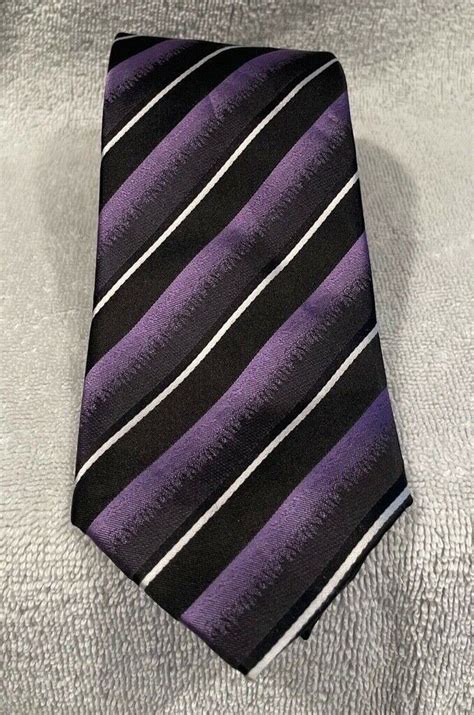 Valerio Garati Silk Men S Tie Purple Black Stripes Nwot Silk Ebay