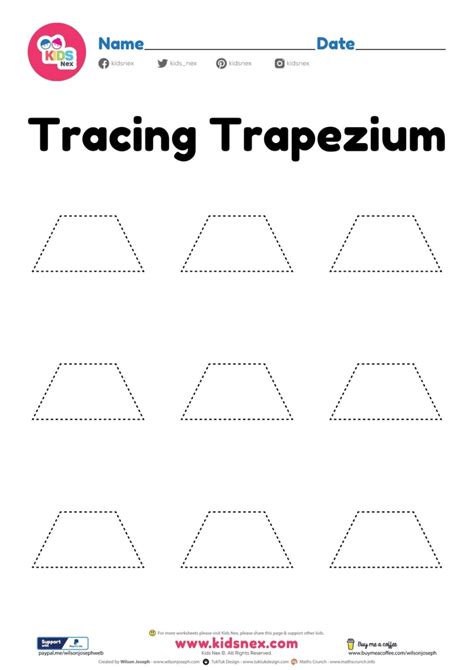 Parallelogram Shape Worksheet Tracing For Preschool Shapes