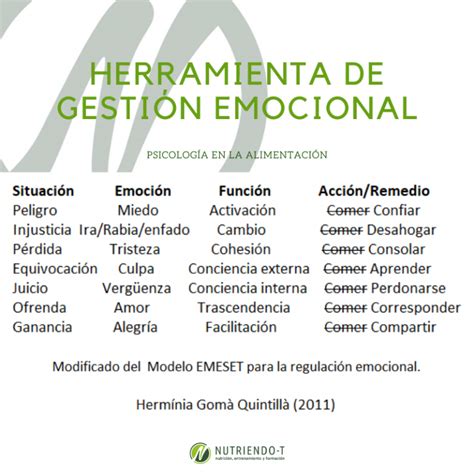 Herramienta Para Gestionar Las Emociones Nutriendo T