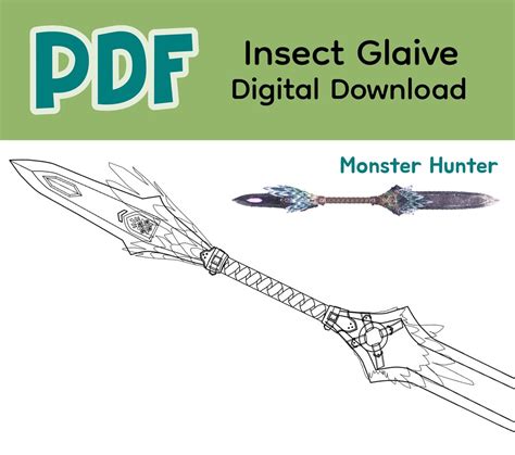 Insect Glaive Blueprint Printable Monster Hunter Pukei - Etsy