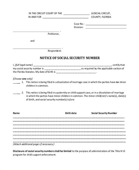 Free 16 Sample Social Security Forms In Pdf Ms Word