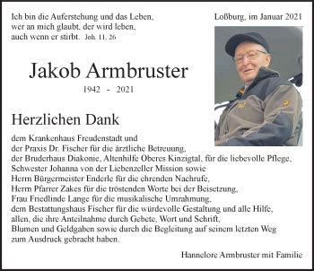 Traueranzeigen von Jakob Armbruster Schwarzwälder Bote Trauer