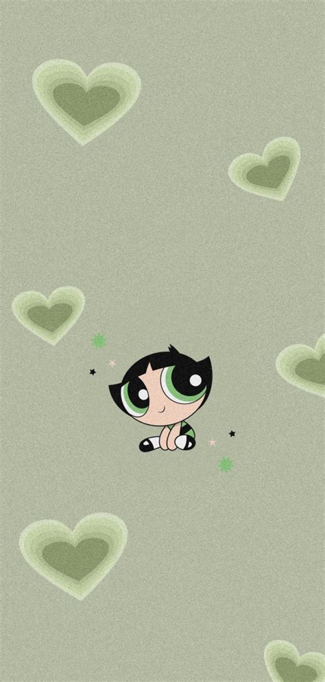 Powerpuff Girls Buttercup Pastel Green Aesthetic Wallpaper