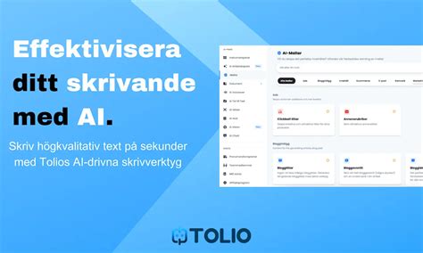 Effektivisera Ditt Skrivande Med Ai En Introduktion Till Tolio