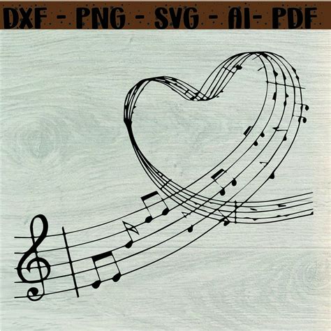 Heart Music Notes Svg Music Note Heart Svg Heart Love Symbol Svg