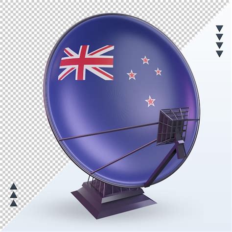 3d satélite bandeira da nova zelândia renderizando vista frontal PSD