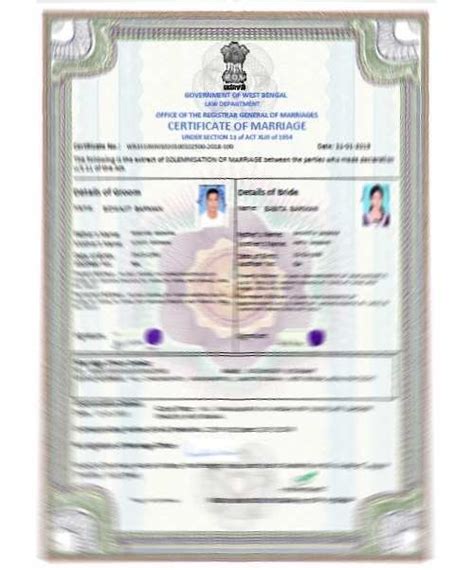 Indian Court Marriage Certificate Format