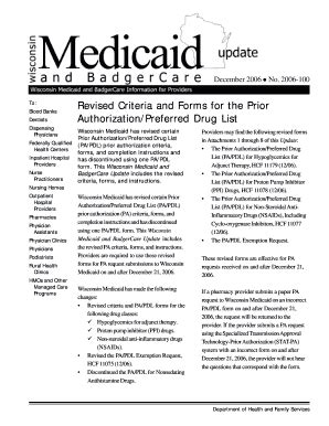 Fillable Online Forwardhealth Wi Revised PDL Forms P65 Wisconsin