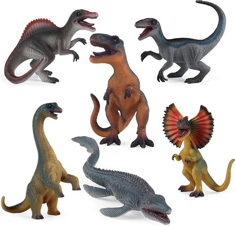 LiRiQi Dinosaurier Figuren Spielzeug Set 6 Stück Jurassic Dinosaurier