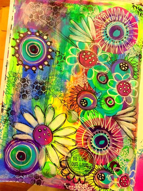 Acrylics And Doodling Art Journal Page In 2020 Art Doodle Art