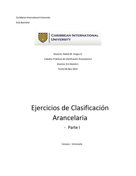 PDF Ejercicios de Clasificación Arancelaria Parte I DOKUMEN TIPS