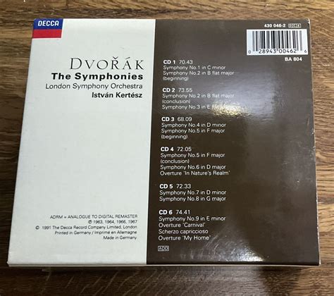 Antonin Dvorak Dvor K The Symphonies Box Set For Sale