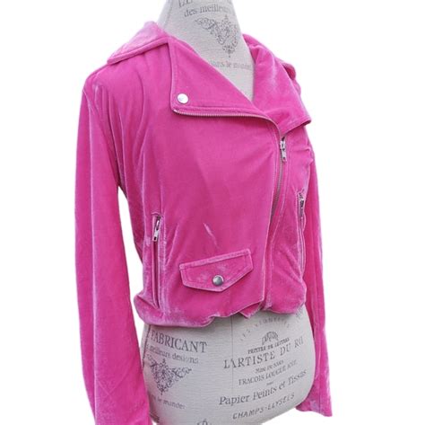 Forever Jackets Coats Barbiecore Hot Pink Fleece Moto Blazer