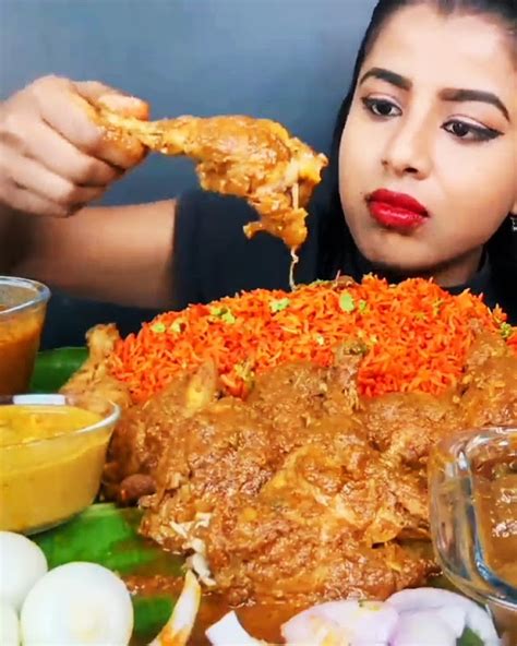 Asmr Eating Spicy Chicken Curry Thigh Masala Butter Naan Fried Rice