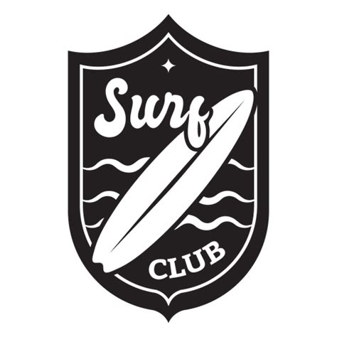 Surf Club Surfboard Waves Badge Transparent Png And Svg Vector File