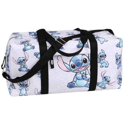 Stitch Disney Szara Melanżowa Torba Podróżna Duża Pojemna 50X19X25 cm