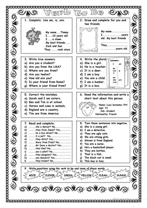 Verb To Be Worksheets Printable Printable Worksheets Hot Sex Picture