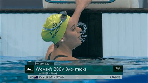 Kaylee McKeown of Australia wins gold in the women's 200m backstroke ...