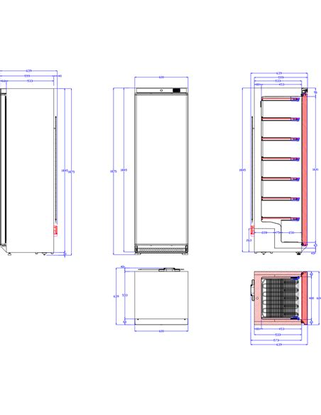 400lt Commercial Freezer Upright Cabinet Stainless Steel Single Door