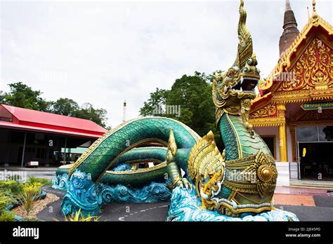 Ancient Naga Or Antique Naka Statue Of Wat Phra Kaew Temple For Thai