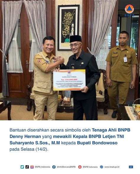 BNPB Indonesia On Twitter Bantuan Diserahkan Secara Simbolis Oleh