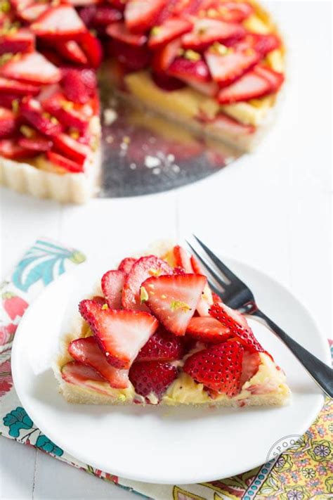 No Bake Strawberry Pistachio Cardamom Tart