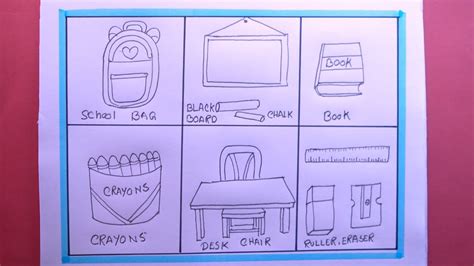 How To Draw Classroom Object Step By Step Classroom Object Drawing Youtube