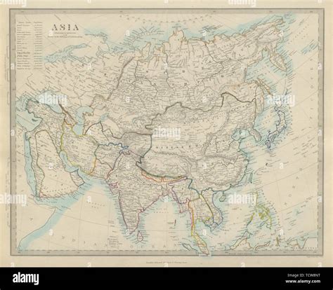 ASIA shows Sultanate of Sulu in North Borneo, Mindanao & Palawan. SDUK 1874 map Stock Photo - Alamy