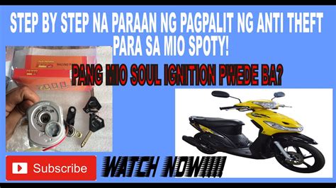 Anti Theft Ignition Switch Set Up Para Sa Mio Sporty Youtube