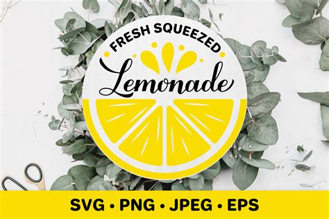 Lemonade Calligraphy Svg Round Sign Kitchen Decor Inspire Uplift