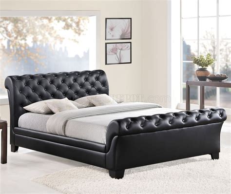 Kate Bed In Black Faux Leather By Modway