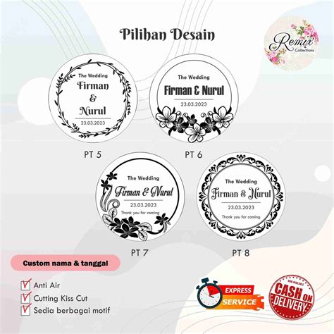 Jual Stiker Transparan Wedding Bulat Label Souvenir Pernikahan Lamaran