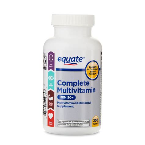 Equate Complete Multivitamin Multimineral Supplement Tablets Men 50