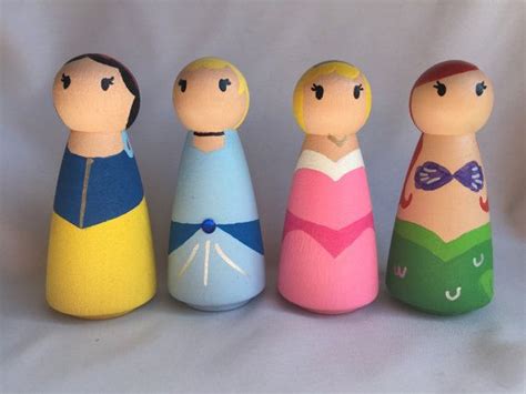 Disney Inspired Princess Peg Dolls Etsy Peg Dolls Disney Inspired Disney