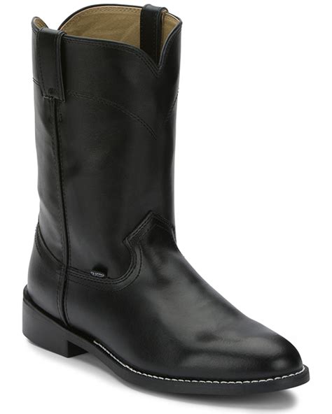 Justin Basics Roper Cowboy Boots Round Toe Sheplers