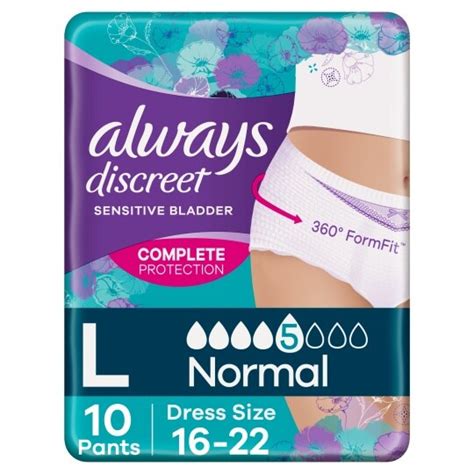 Always Discreet Normal Large Incontinence Pants 10 Pack Tesco Groceries