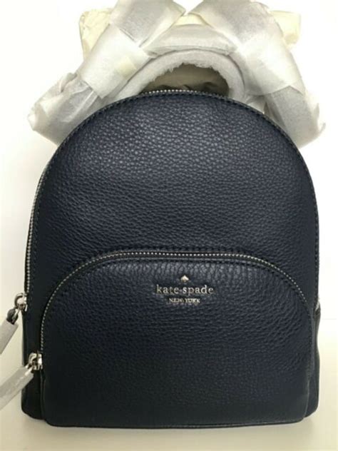 Kate Spade Jackson Medium Leather Backpack Nightcap Navy Blue Nwt Ebay