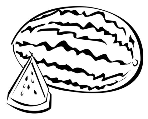 Black And White Drawing Of Watermelon Free Image Download