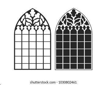 Gothic Windows Vintage Frames Church Stained Glass Stock Vector