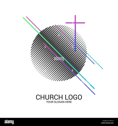 Church Logo And Christian Symbols Cross Of The Savior Jesus Christ And Geometric Abstract