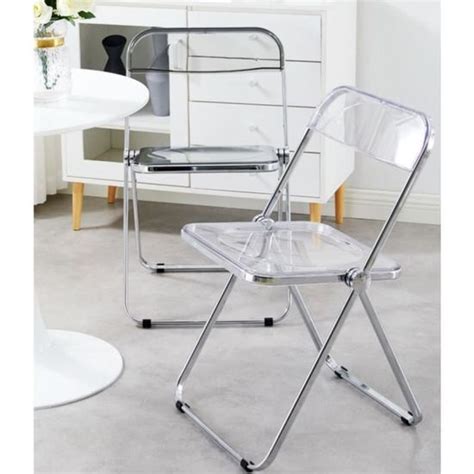 Chaise pliante transparente WHHU 46 46 75cm Capacité de charge 200