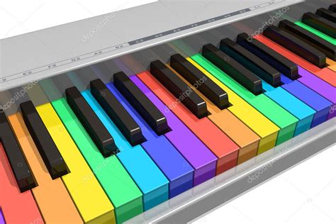 Rainbow piano keyboard — Stock Photo © scanrail #3949088