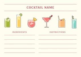 Get This Hand Drawn Mojito Cocktail Recipe Template For Free